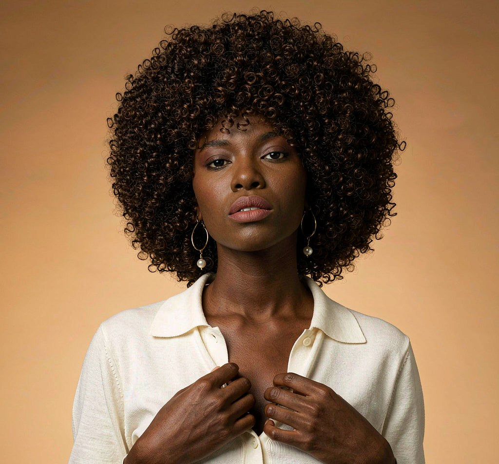 Tight curly & kinky human hair wig