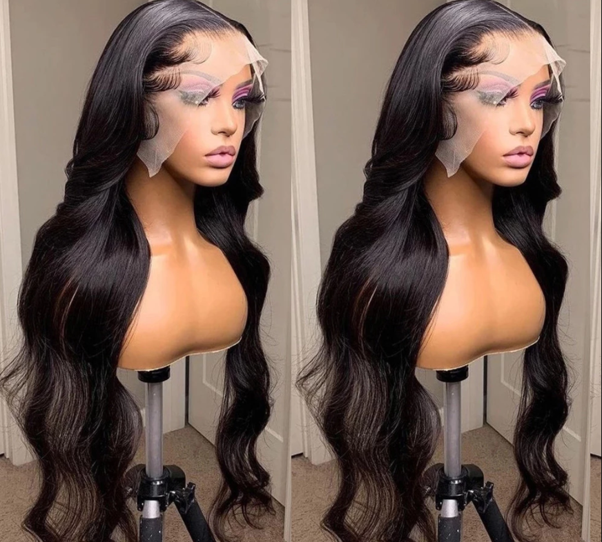 Body Wave 13×4 Lace Wig -180% 210% Density Natural Black Human Hair Wig