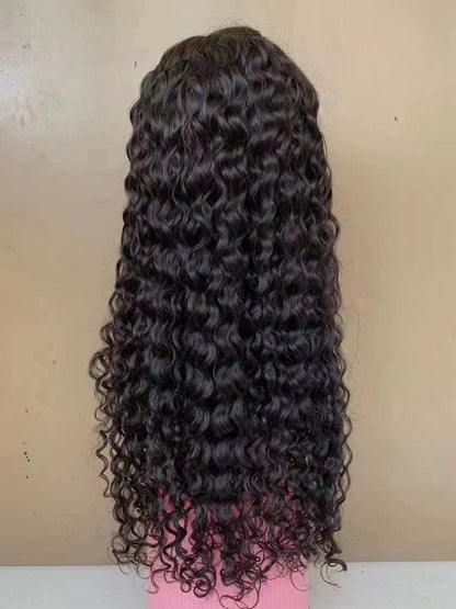 Water Wave 13x4 Lace Front Wig - Human Hair, 10-32 Inch, 180%/210% - back view of the long water wave wig on a mannequin head showing the tight ripple pattern